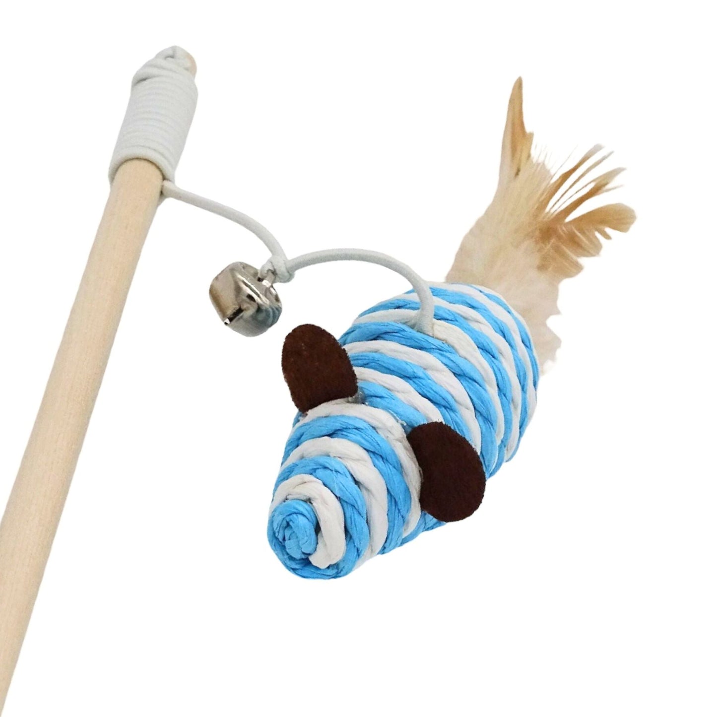 Sisal cat wand mouse